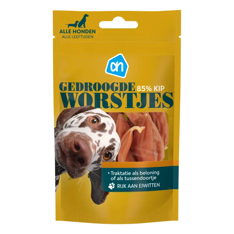 Gedroogde worstjes voor alle honden kip
