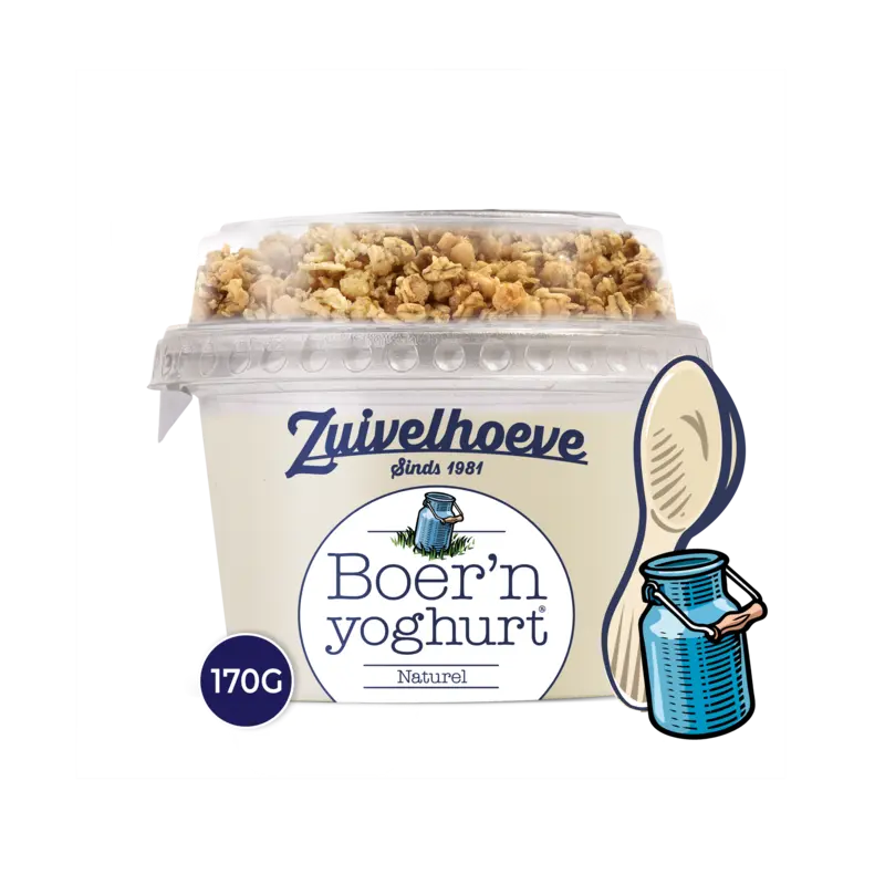 Zuivelhoeve Boer'n yoghurt naturel & muesli