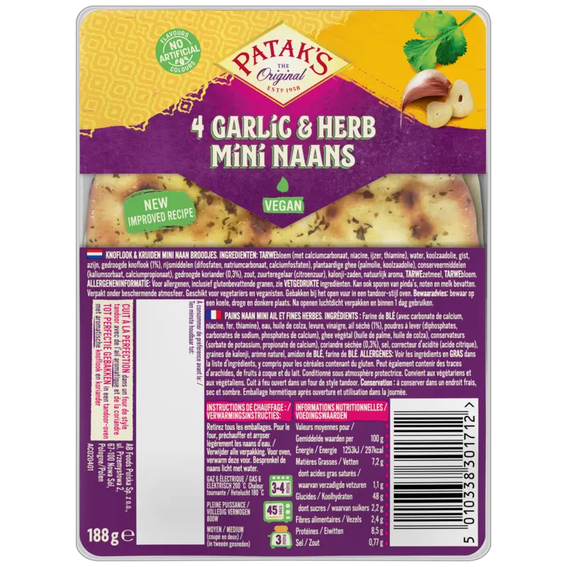 Patak's Mini naan garlic & coriander