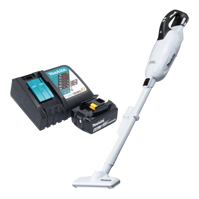 Makita DCL 281 FRG1W Akku Staubsauger 18 V weiß Brushless + 1x Akku 6,0 Ah + Ladegerät