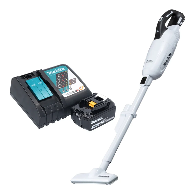 Makita DCL 281 FRF1W Akku Staubsauger 18 V weiß Brushless + 1x Akku 3,0 Ah + Ladegerät