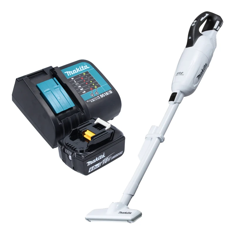Makita DCL 281 FSG1W Akku Staubsauger 18 V weiß Brushless + 1x Akku 6,0 Ah + Ladegerät