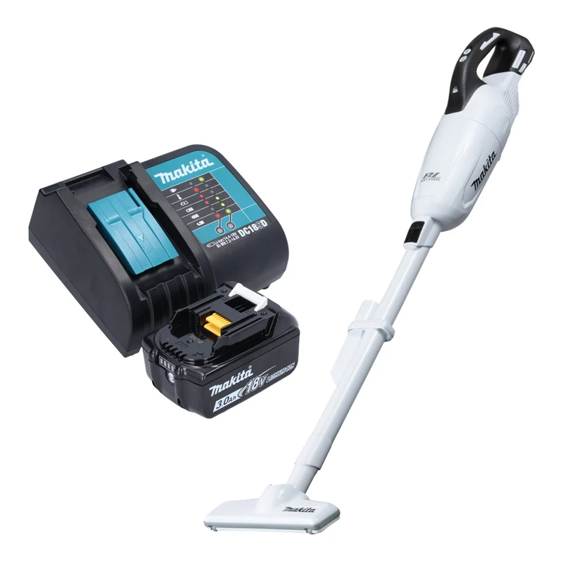 Makita DCL 281 FSF1W Akku Staubsauger 18 V weiß Brushless + 1x Akku 3,0 Ah + Ladegerät