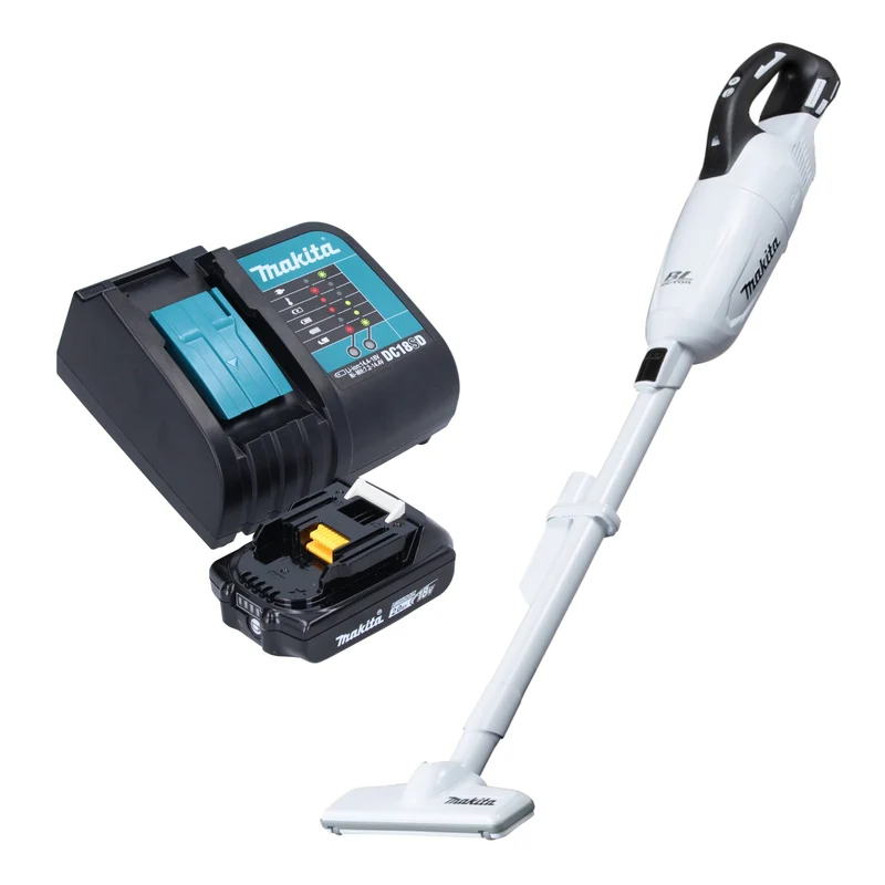 Makita DCL 281 FSA1W Akku Staubsauger 18 V weiß Brushless + 1x Akku 2,0 Ah + Ladegerät