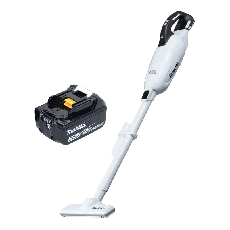 Makita DCL 281 FF1W Akku Staubsauger 18 V weiß Brushless + 1x Akku 3,0 Ah - ohne Ladegerät
