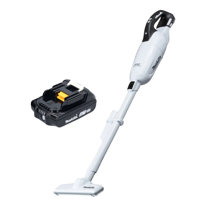 Makita DCL 281 FA1W Akku Staubsauger 18 V weiß Brushless + 1x Akku 2,0 Ah - ohne Ladegerät
