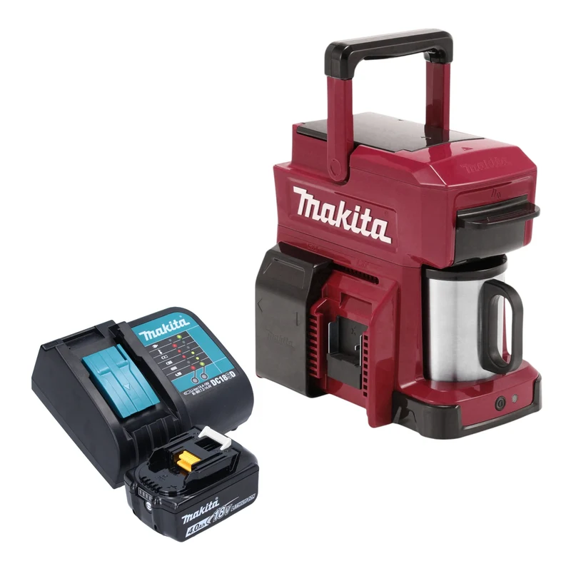 Makita DCM 501 SMAR Akku Kaffeemaschine 12 V max. / 18 V Rot + 1x Akku 4,0 Ah + Ladegerät