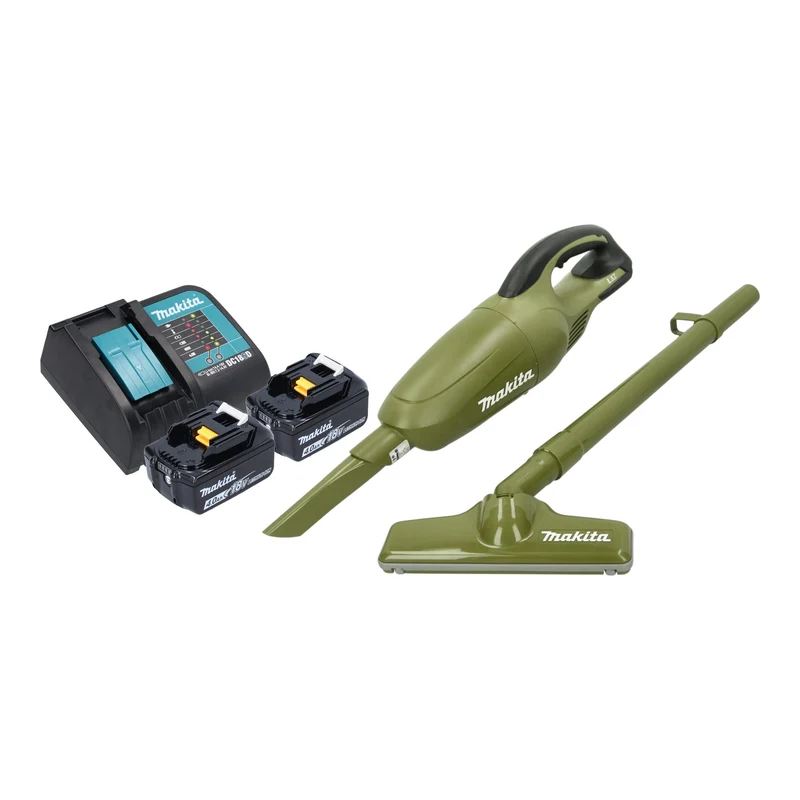 Makita DCL 180 SM2O Akku Staubsauger 18 V 0,65 l Olive Outdoor Adventure Serie + 2x Akku 4,0 Ah + Ladegerät