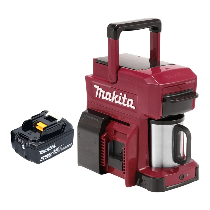 Makita DCM 501 MAR Akku Kaffeemaschine 12 V max. / 18 V Rot + 1x Akku 4,0 Ah - ohne Ladegerät