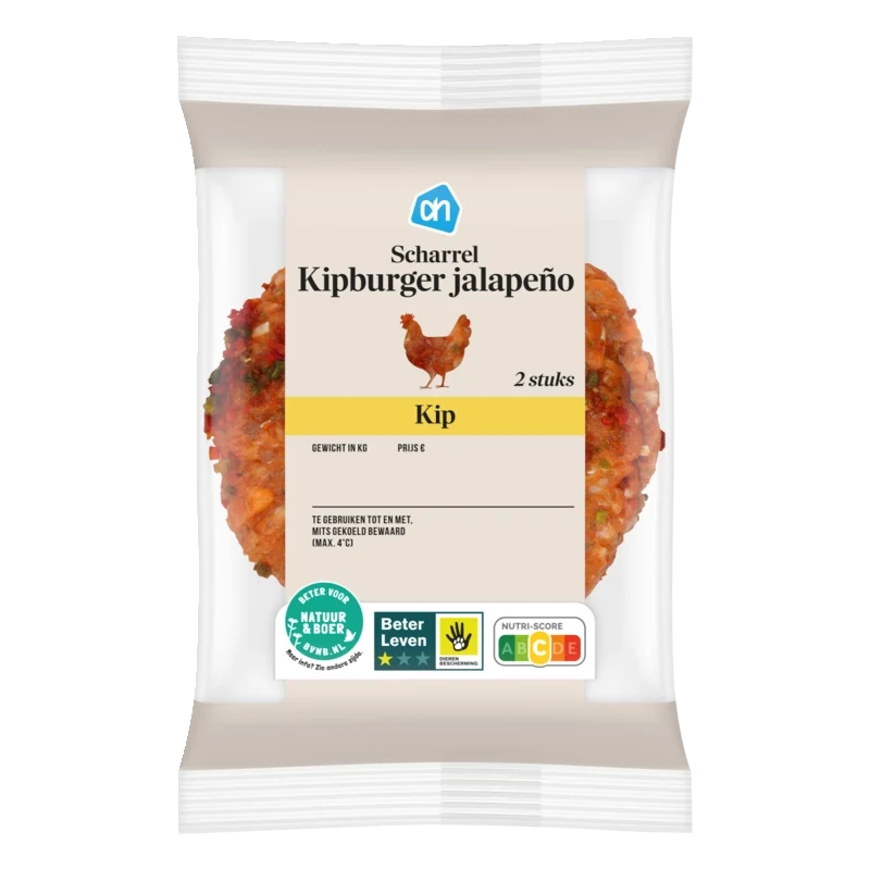 Scharrel kipburger jalapeño 2 stuks