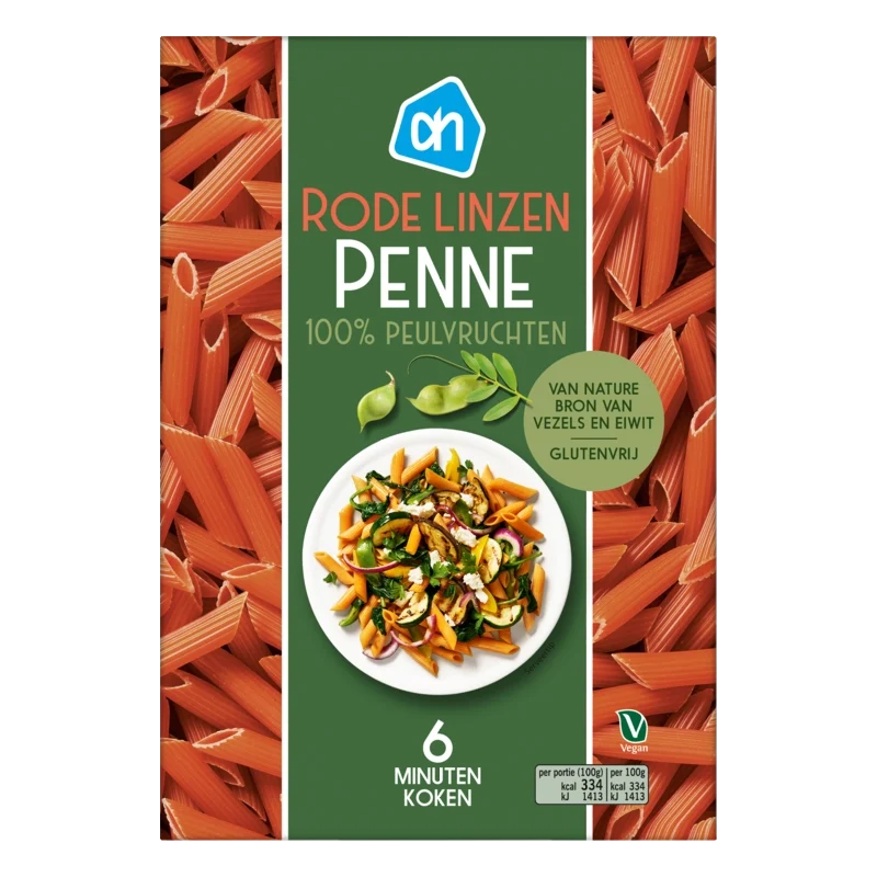 Rode linzen penne
