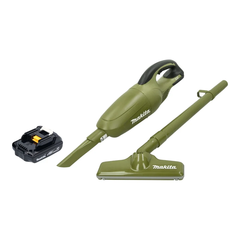 Makita DCL 180 YO Akku Staubsauger 18 V 0,65 l Olive Outdoor Adventure Serie + 1x Akku 1,5 Ah - ohne Ladegerät