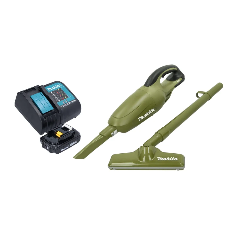 Makita DCL 180 SAO Akku Staubsauger 18 V 0,65 l Olive Outdoor Adventure Serie + 1x Akku 2,0 Ah + Ladegerät