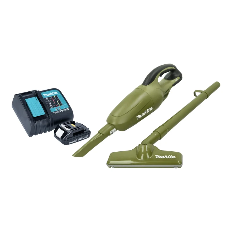 Makita DCL 180 SYO Akku Staubsauger 18 V 0,65 l Olive Outdoor Adventure Serie + 1x Akku 1,5 Ah + Ladegerät