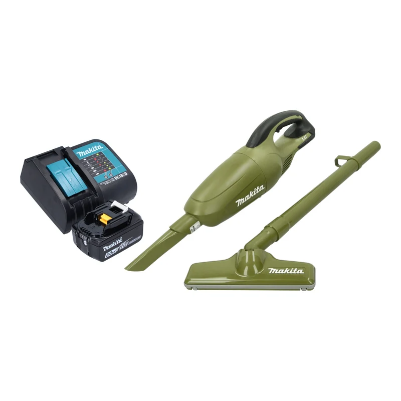 Makita DCL 180 STO Akku Staubsauger 18 V 0,65 l Olive Outdoor Adventure Serie + 1x Akku 5,0 Ah + Ladegerät
