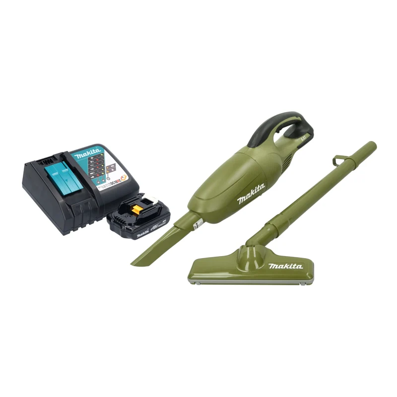 Makita DCL 180 RYO Akku Staubsauger 18 V 0,65 l Olive Outdoor Adventure Serie + 1x Akku 1,5 Ah + Ladegerät