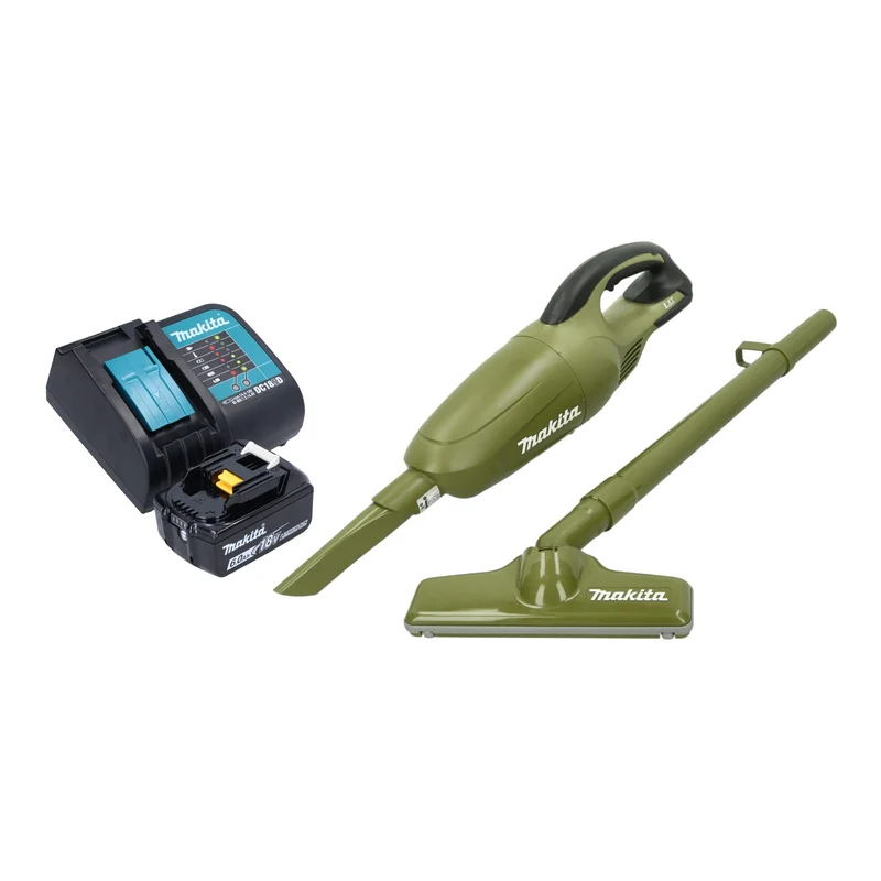 Makita DCL 180 SGO Akku Staubsauger 18 V 0,65 l Olive Outdoor Adventure Serie + 1x Akku 6,0 Ah + Ladegerät