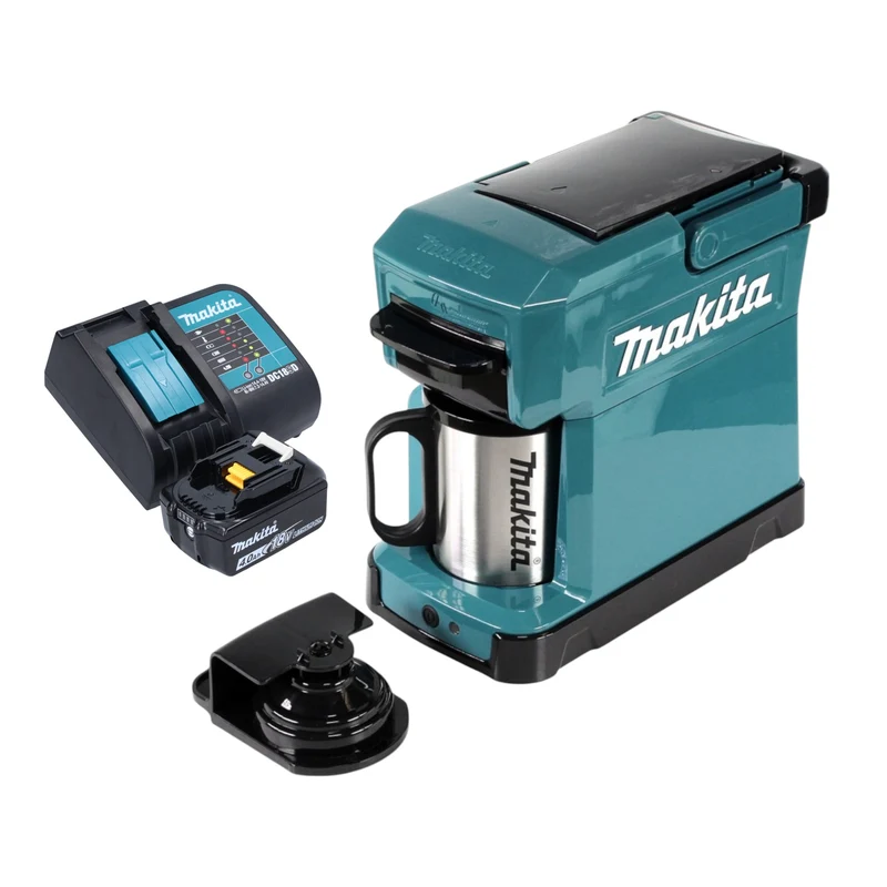 Makita DCM 501 SM Akku Kaffeemaschine 12 V max. / 18 V + 1x Akku 4,0 Ah + Ladegerät