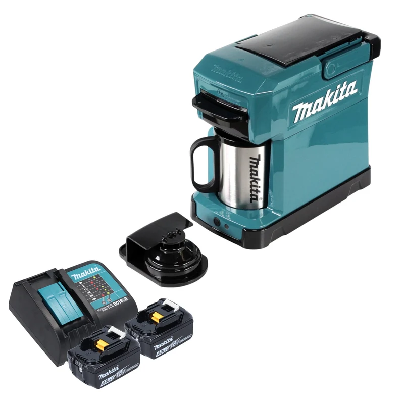 Makita DCM 501 SM2 Akku Kaffeemaschine 12 V max. / 18 V + 2x Akku 4,0 Ah + Ladegerät