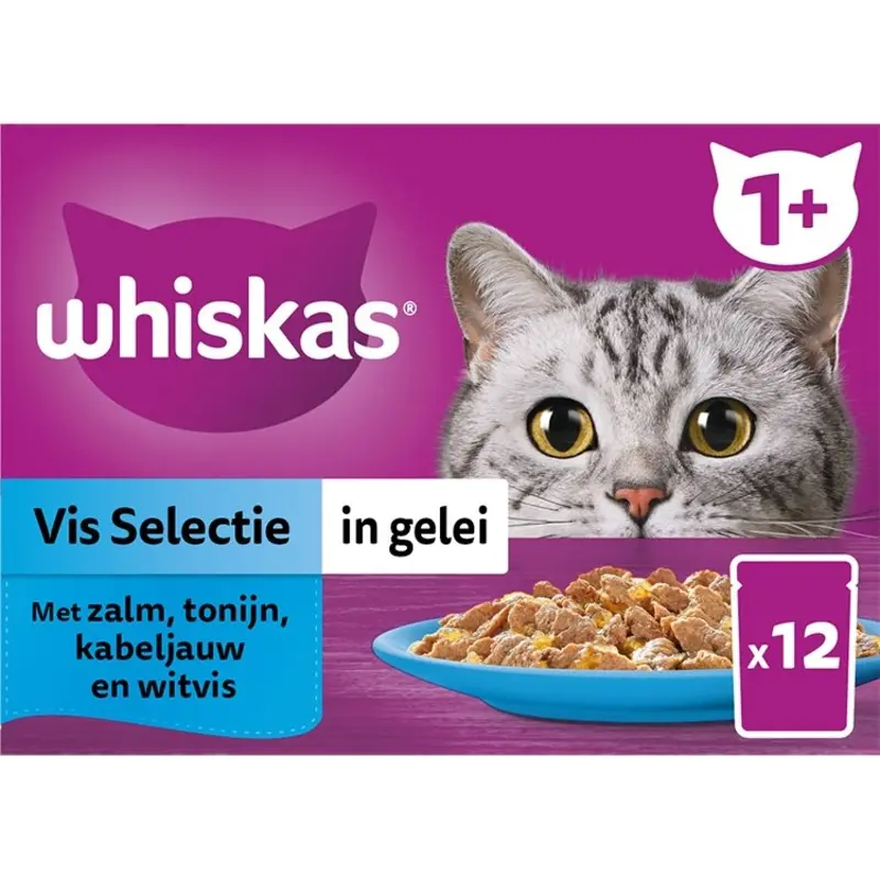 Whiskas 1+ Vis selectie in gelei