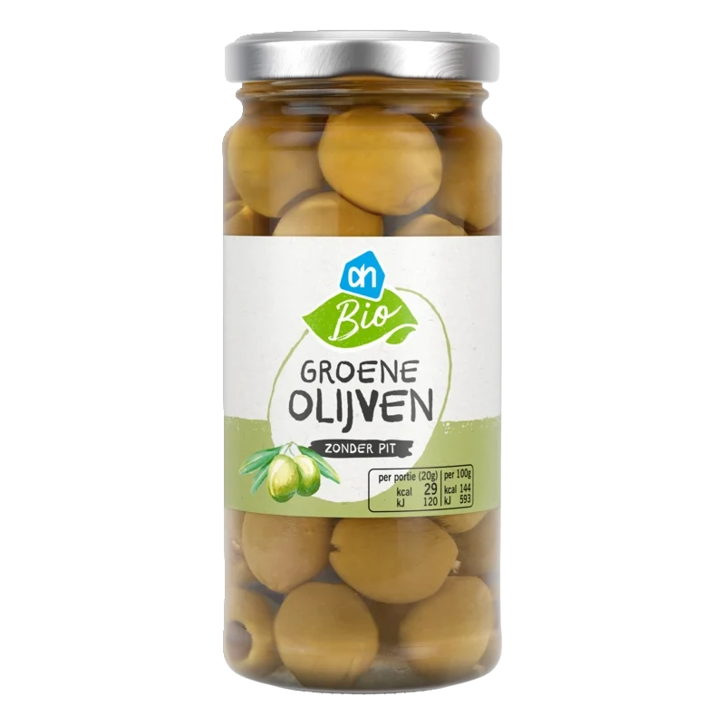 Biologisch Groene olijven zonder pit