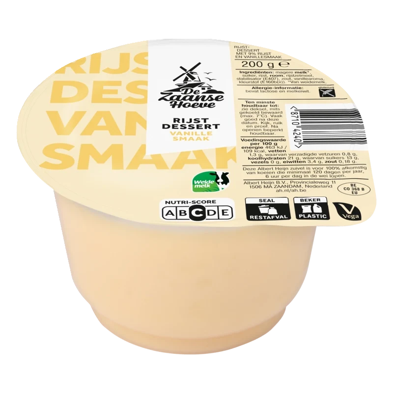 De Zaanse Hoeve Rijstdessert vanille