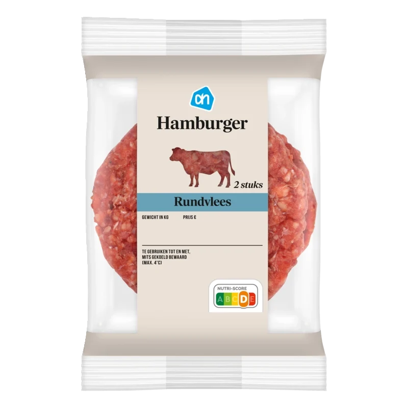Runder hamburger 2 stuks