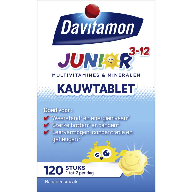 Davitamon Junior kauwtabletten banaan 3-12 jaar