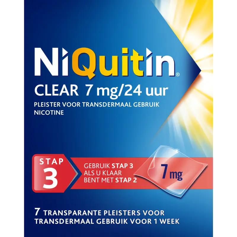 Niquitin Clear pleisters 7 mg stoppen met roken