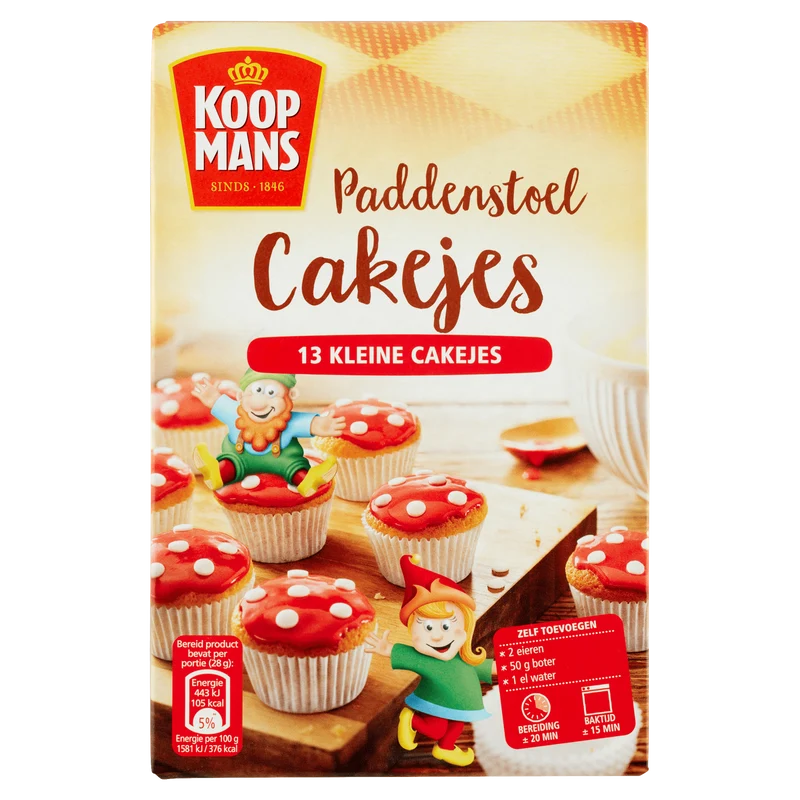 Koopmans Paddenstoel cakejes bakmix