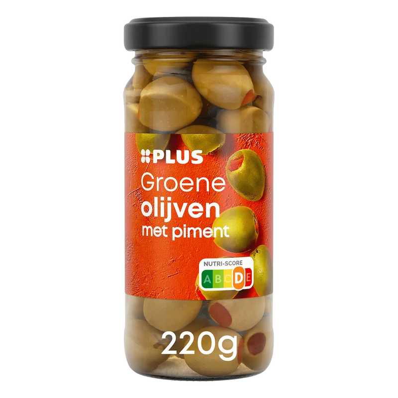 Groene olijven met piment