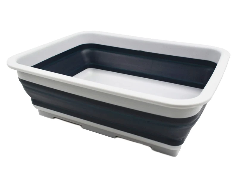 SAMMART 7L zusammenklappbare Wanne – Faltbare Geschirrwanne – tragbares Waschbecken – platzsparende Kunststoff-Waschwanne