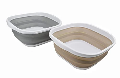 SAMMART 10L zusammenklappbare Wanne – Faltbare Geschirrwanne – tragbares Waschbecken – platzsparende Kunststoff-Waschwanne