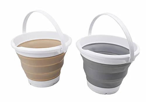 SAMMART 5,5 l zusammenklappbaren Kunststoffeimern – Faltbare runde Wanne – tragbarer Wassereimer zum Angeln – platzsparender Wassertopf für den Außenbereich.