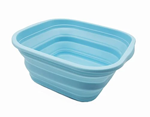 SAMMART 5,5 l zusammenklappbare Wanne – Faltbare Geschirrwanne – tragbares Waschbecken – platzsparende Kunststoff-Waschwanne