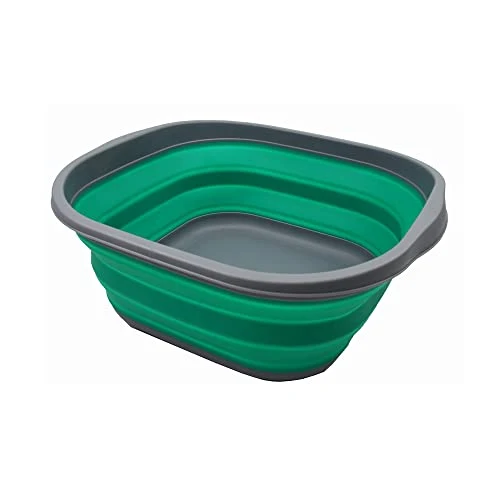 SAMMART 10L Collapsible Tub - Foldable Dish Tub - Portable Washing Basin - Space Saving Plastic Washtub