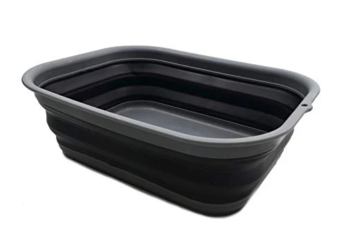 SAMMART Zusammenklappbare Badewanne, 12 l, 12 l, Faltbare Geschirrwanne – tragbares Waschbecken – platzsparende Kunststoff-Waschwanne