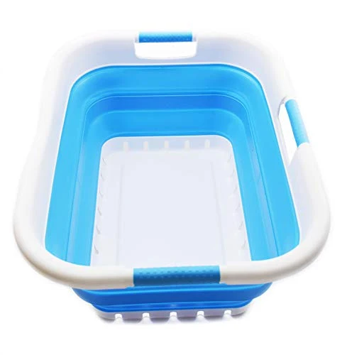SAMMART Collapsible Plastic Laundry Basket - Foldable Pop Up Storage Container/Organizer - Portable Washing Tub - Space Saving Hamper/Basket