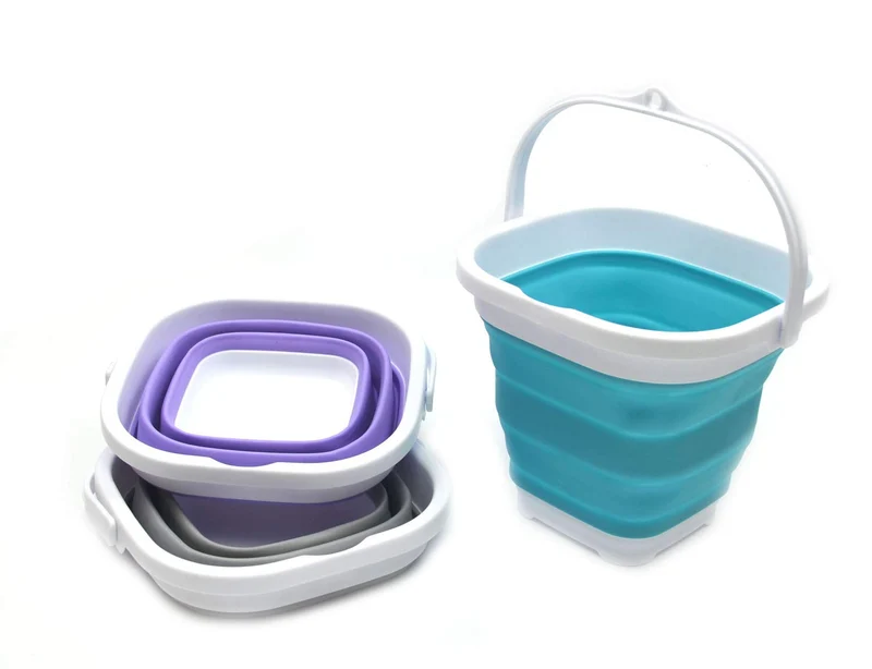 SAMMART Set aus 3-2.5L (0,66 Gallonen) faltbarem TPE/PP-Mini-Eimer