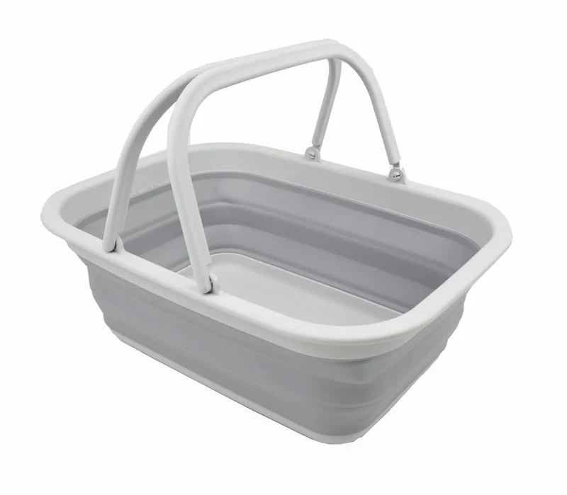 SAMMART 9,2 l faltbare Collapsible Tub with Handle - Portable Outdoor Picnic Basket/Crater - Foldable Shopping Bag - Space Saving Storage Containeranne mit Griff – tragbarer Picknickkorb für den Außenbereich – faltbare Einkaufstasche – platzsparender Aufb