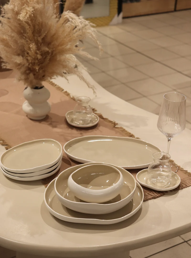 Curvy Beige 25 teiliges Tafelservice für 6 Personen