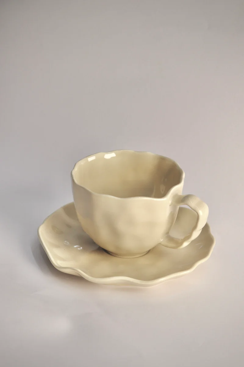 Angles Beige Kaffeeset 12 teilig für 6 Personen