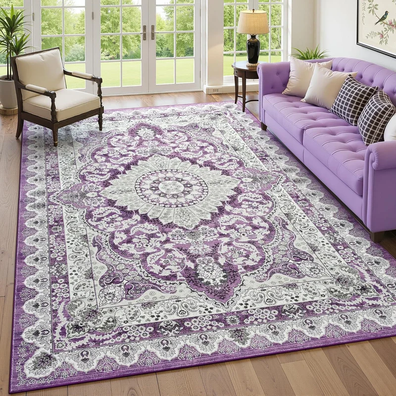 Eleganter, von Vintage inspirierter Polyester-Teppich
