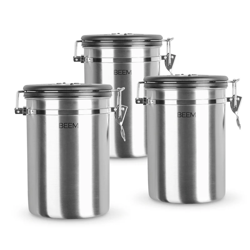 KAFFEEDOSE Vorratsdose mit Dosierlöffel - 1,9 l - 3er-Set
