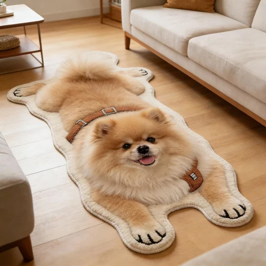 Niedlicher Hundedruck dekorativer Teppich