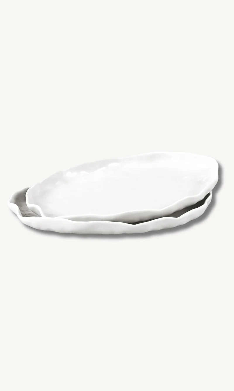 Angles White Porzellan Servierplatten Set 2 teilig 24,3cm