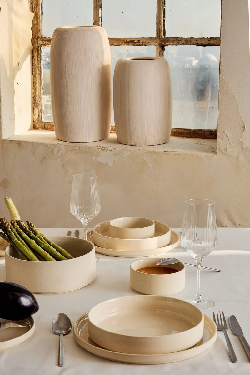 Granit Beige 25 teiliges Tafelservice für 6 Personen