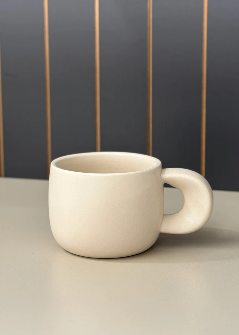 2er Set Intenso Matt Cream Keramiktasse mit Henkel