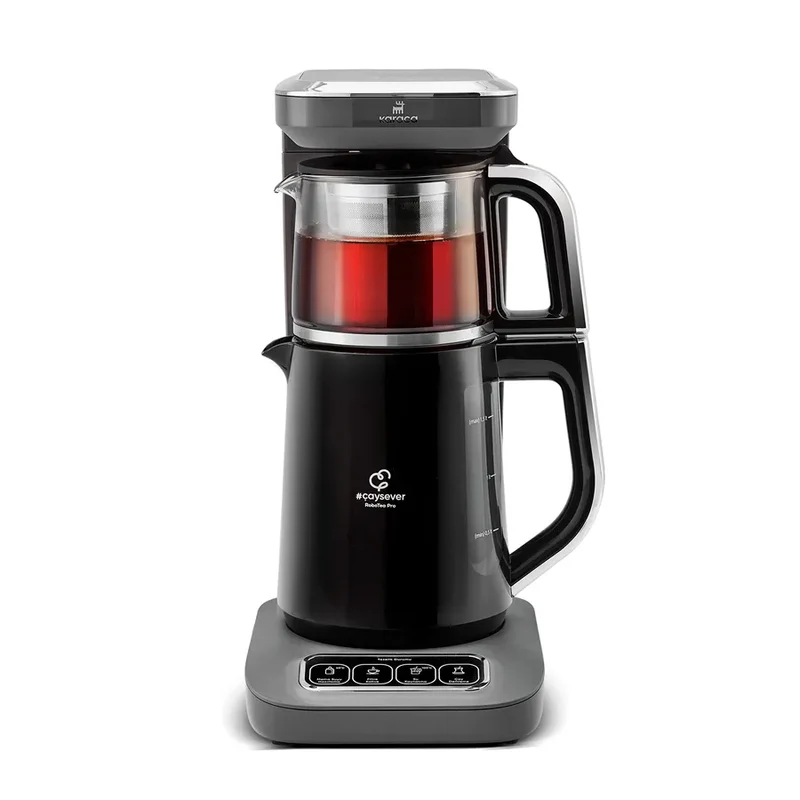 Karaca Caysever Robotea Pro 4 in 1 sprechender automatischer Teekocher Wasserkocher und Filterkaffeemaschine Spacegrey