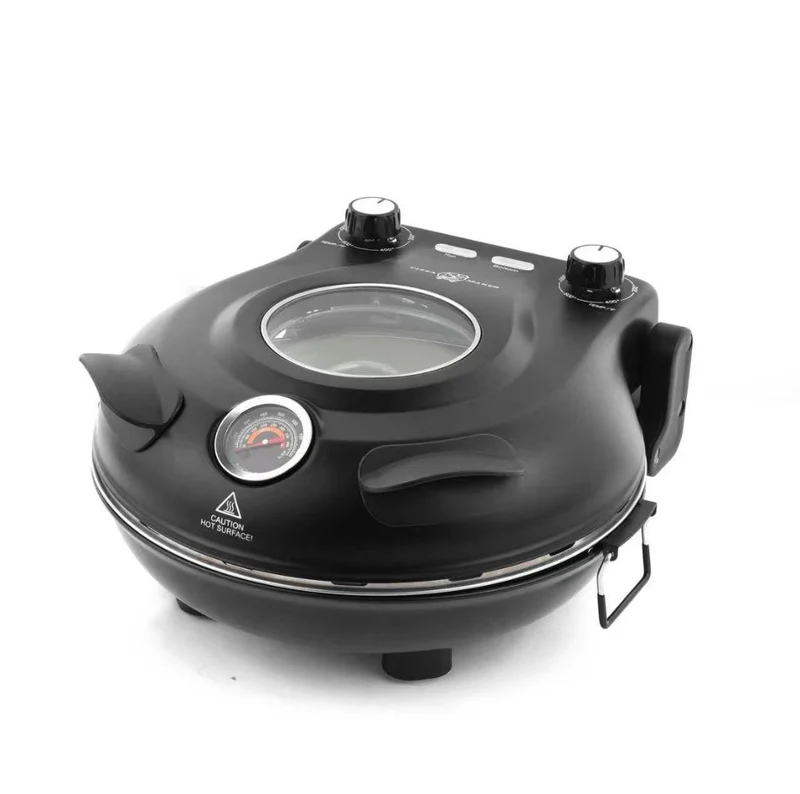 Mulex Steinbackofen Schwarz inkl. Pizzastein und Zubehör